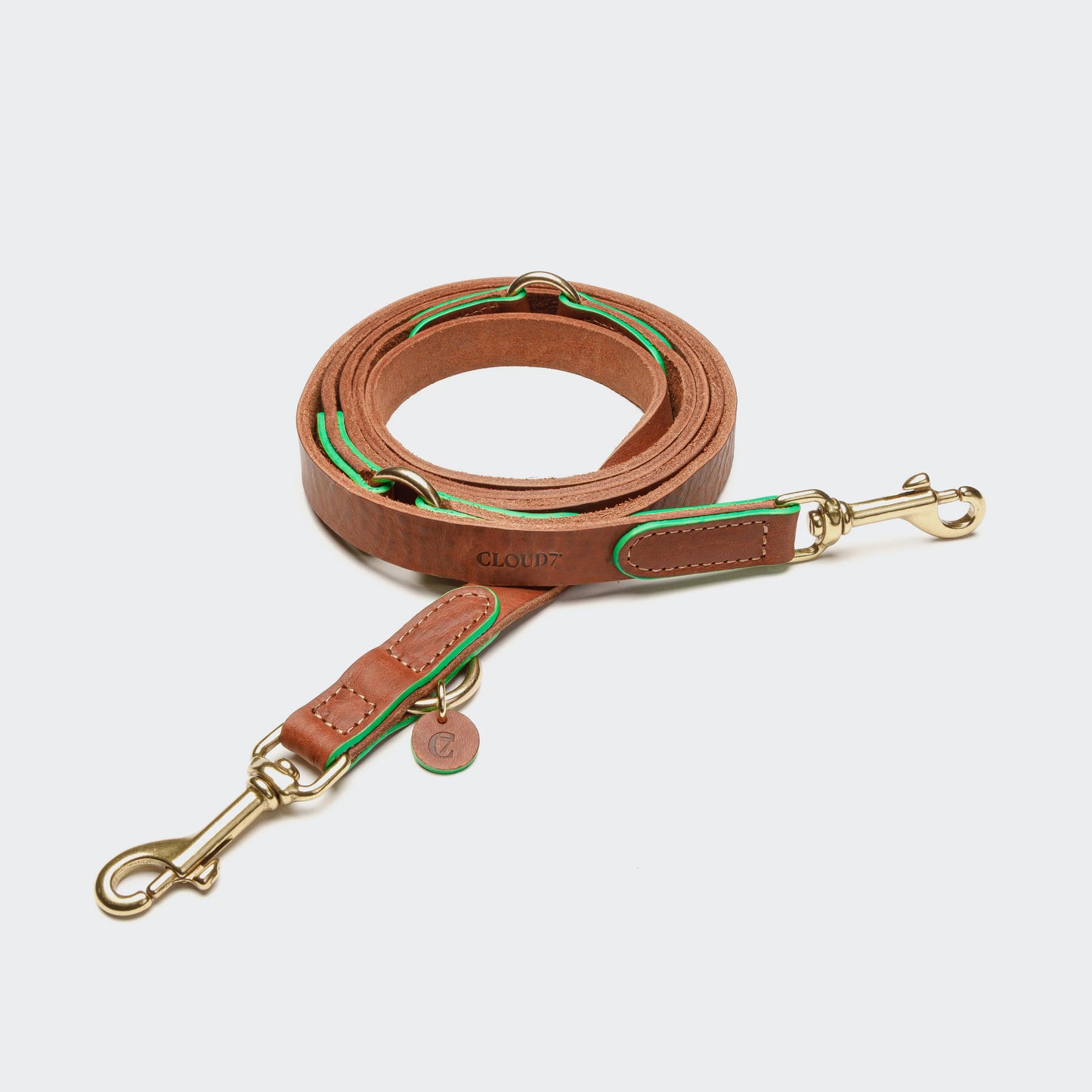 Hundeleine Kings Park Cognac/Green