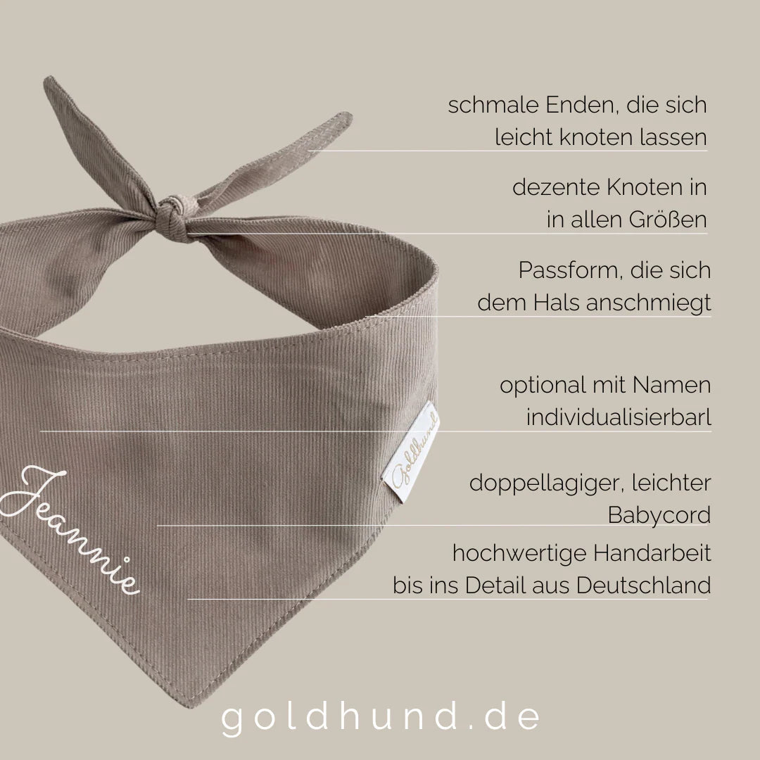 Hundehalstuch Cord sand