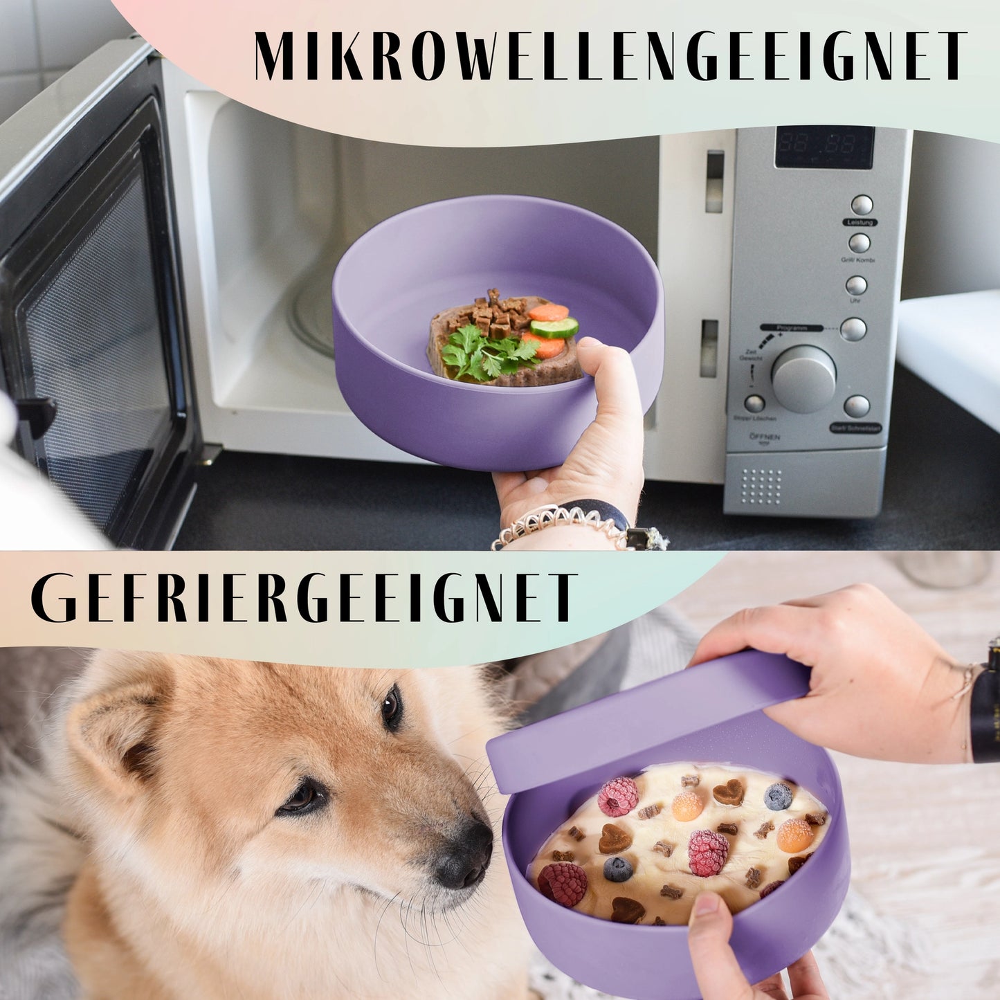 Silikon-Futternapf mit Deckel in dark grey