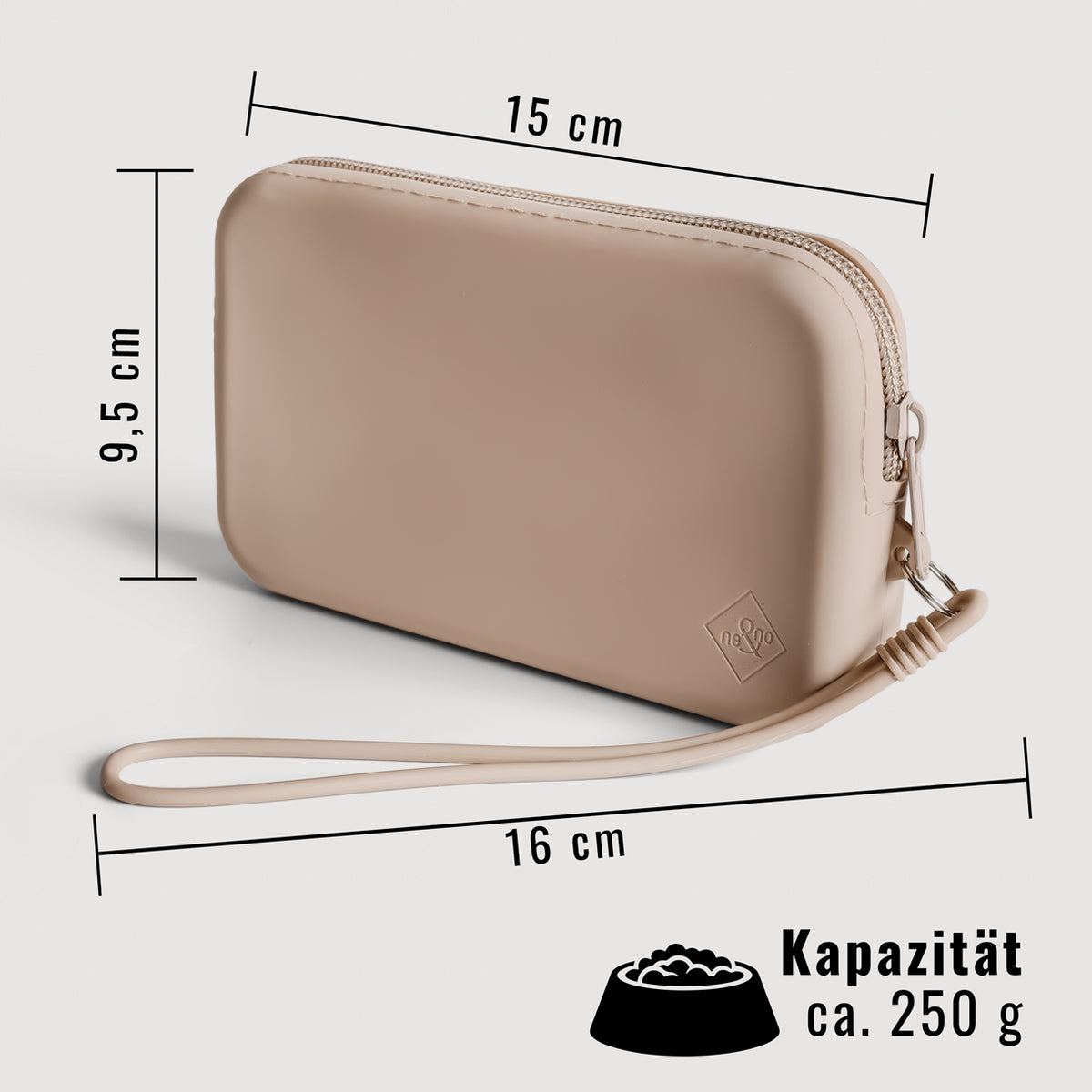 Leckerlitasche aus Silikon - Taupe