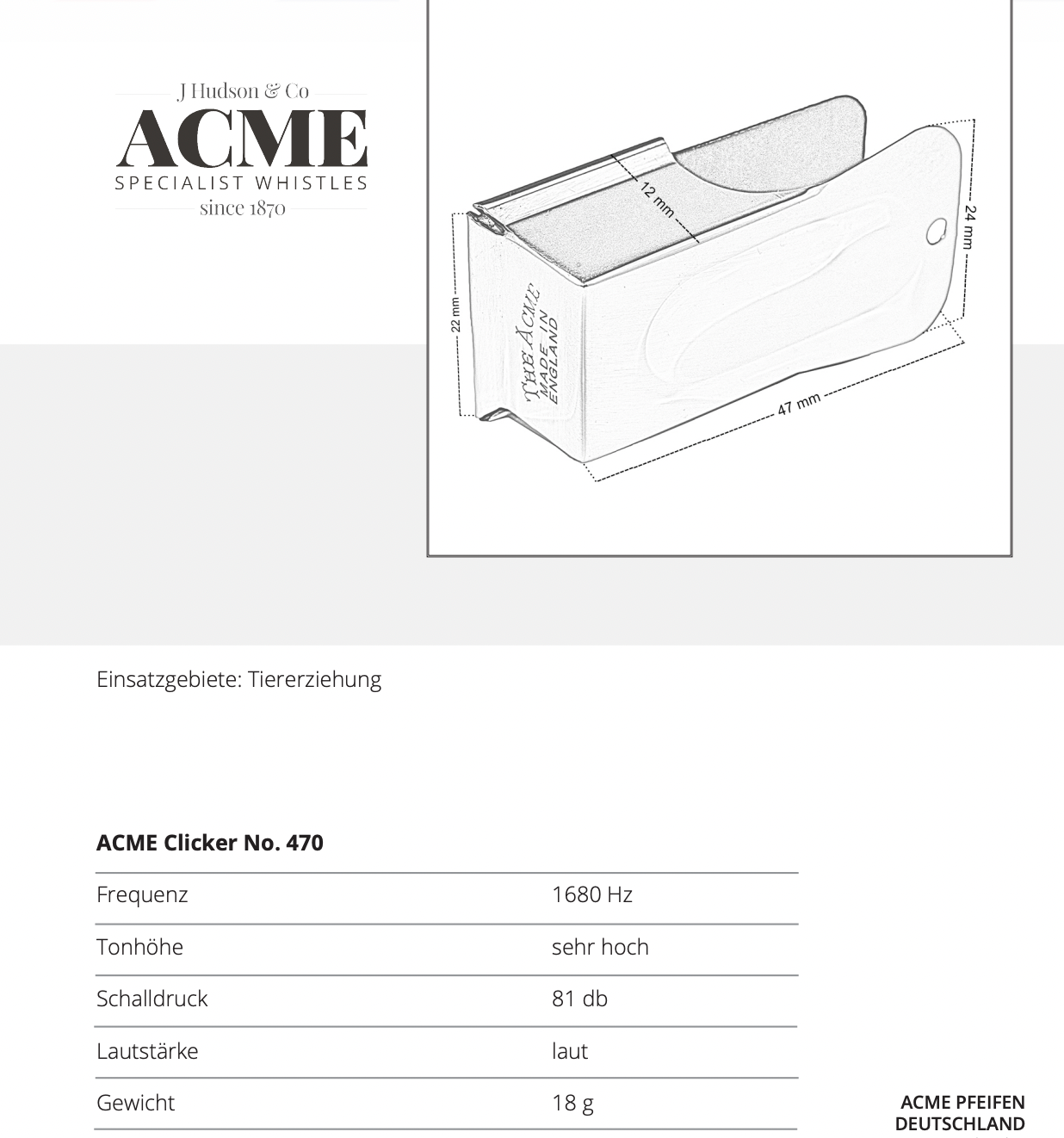 ACME Clicker No. 470 matt schwarz