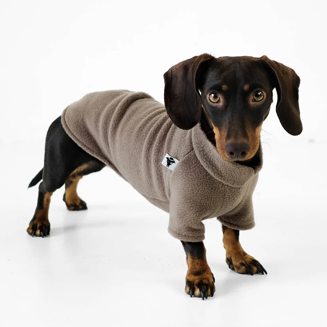 Pullover für Dackel in Walnut Fleece