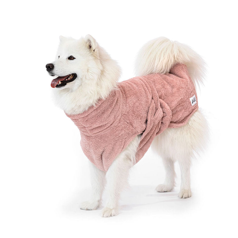 Hundebademantel aus Bio-Baumwolle Pink Berry