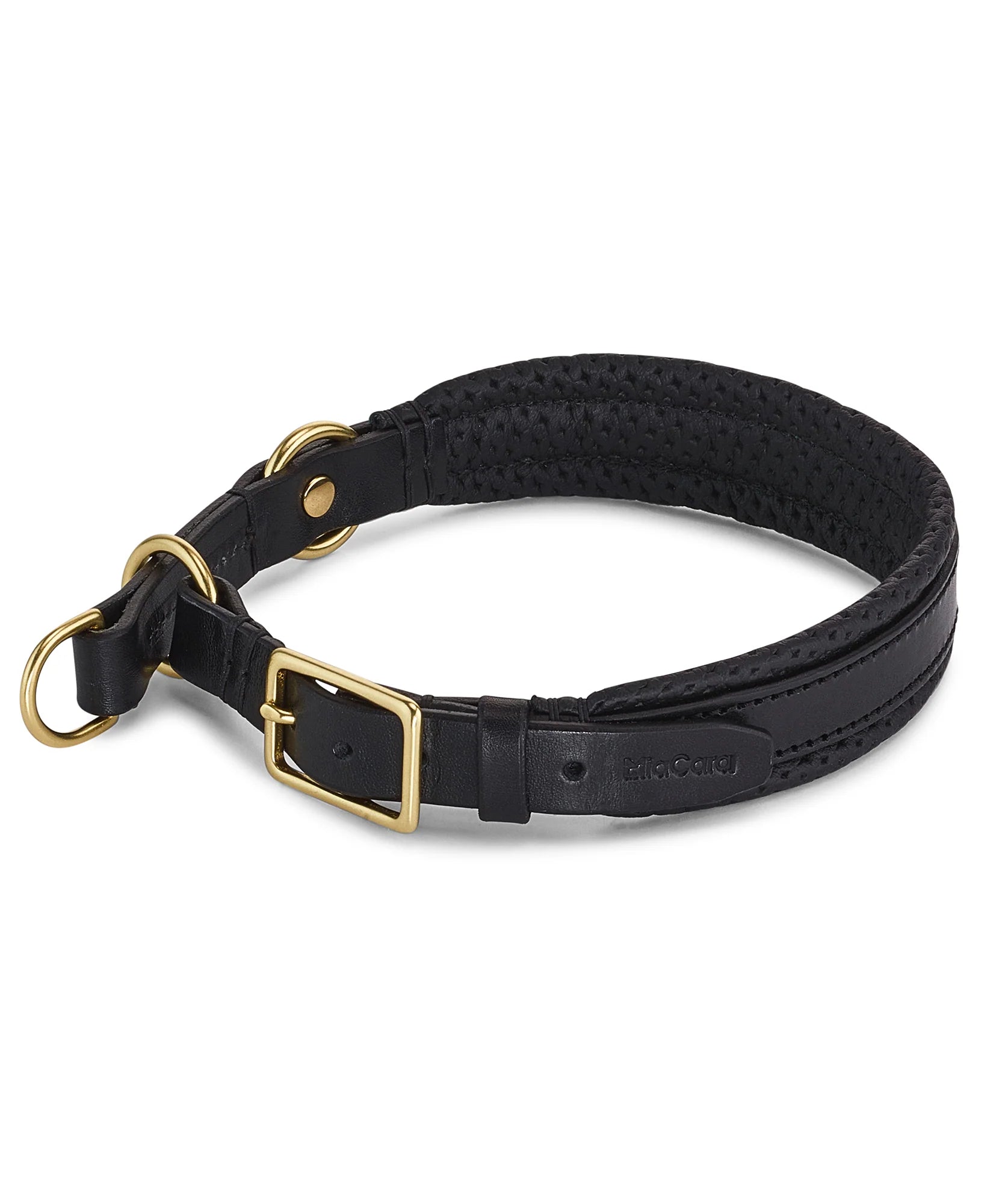 Fano Zugstopp-Halsband aus Leder schwarz – SCADI