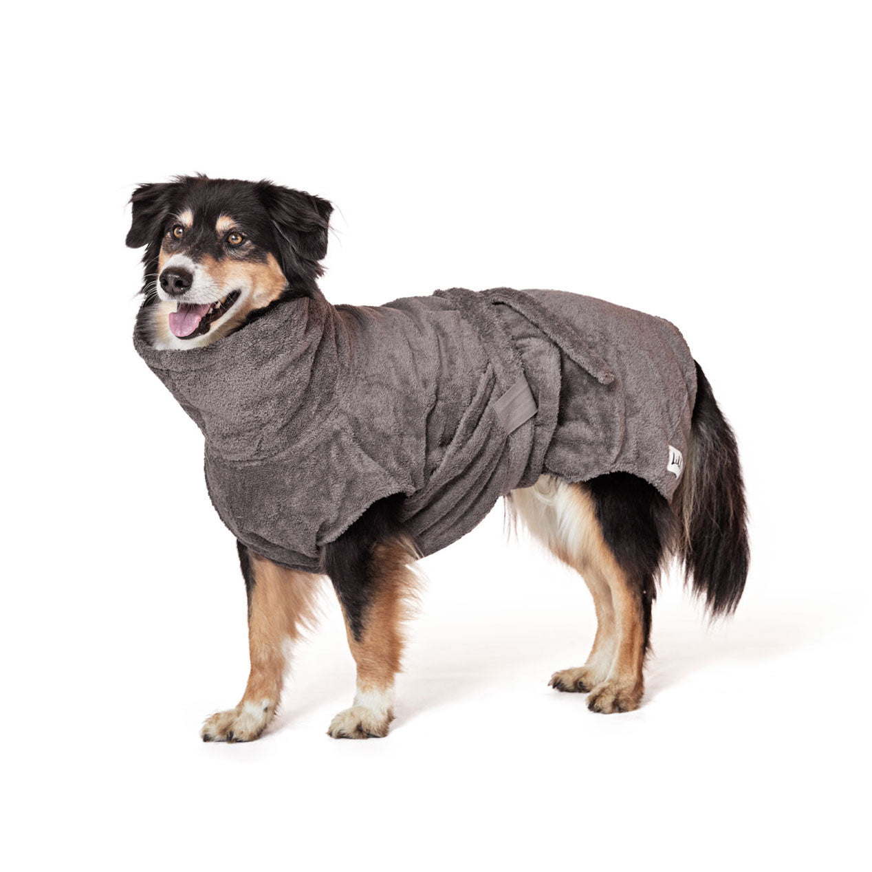 Hundebademantel aus Bio-Baumwolle "Stone Grey"