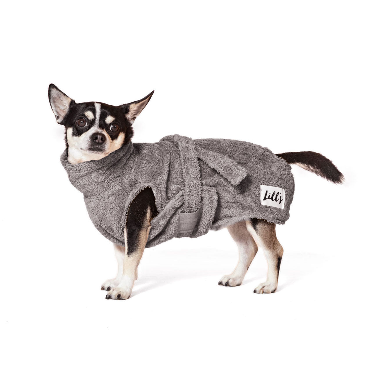 Hundebademantel aus Bio-Baumwolle "Stone Grey"