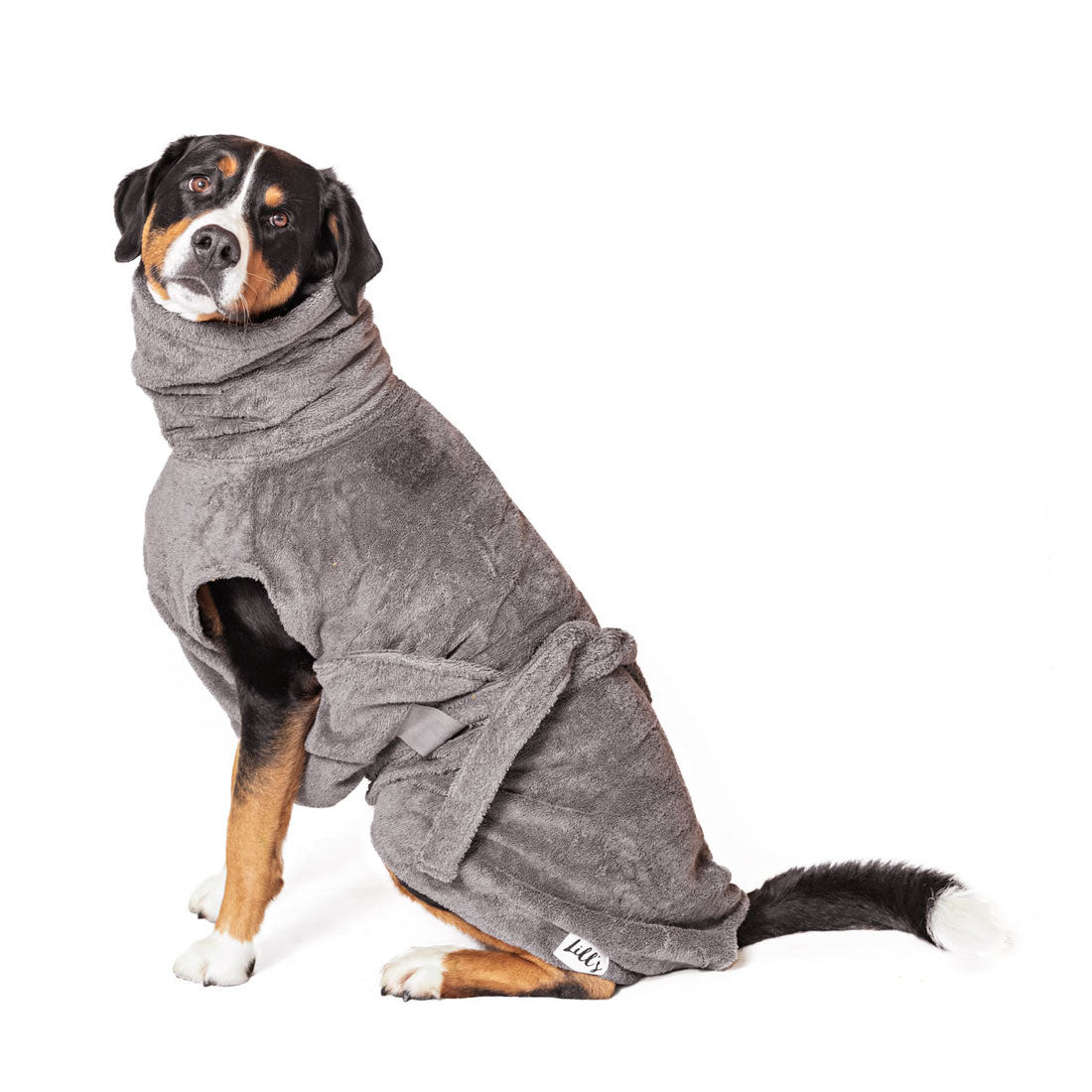 Hundebademantel aus Bio-Baumwolle "Stone Grey"