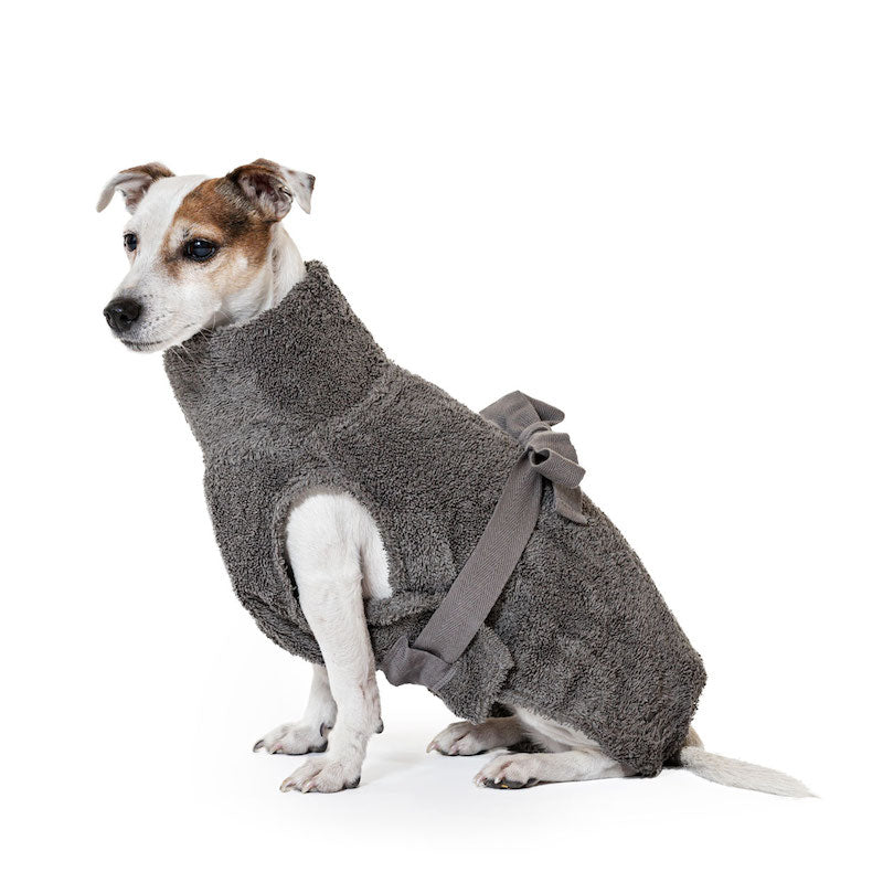 Hundebademantel aus Bio-Baumwolle "Stone Grey"