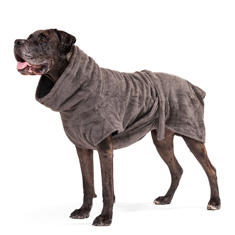 Hundebademantel aus Bio-Baumwolle "Stone Grey"