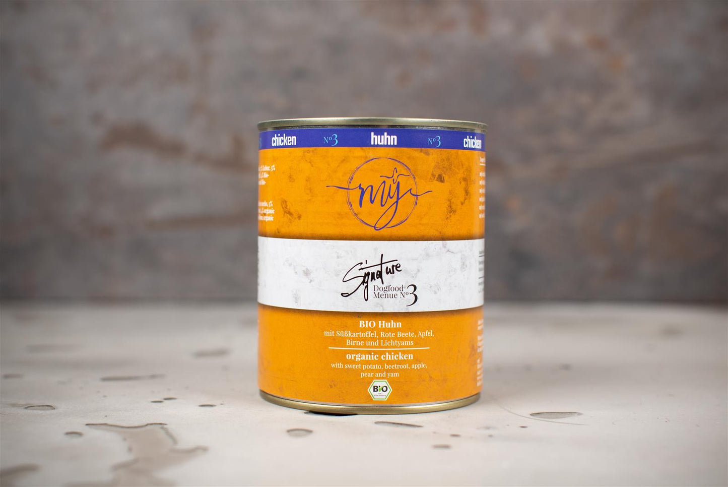 Nassfutter No3: Bio-Huhn. Süßkartoffel. Rote Beete. Apfel. Birne. Lichtyams