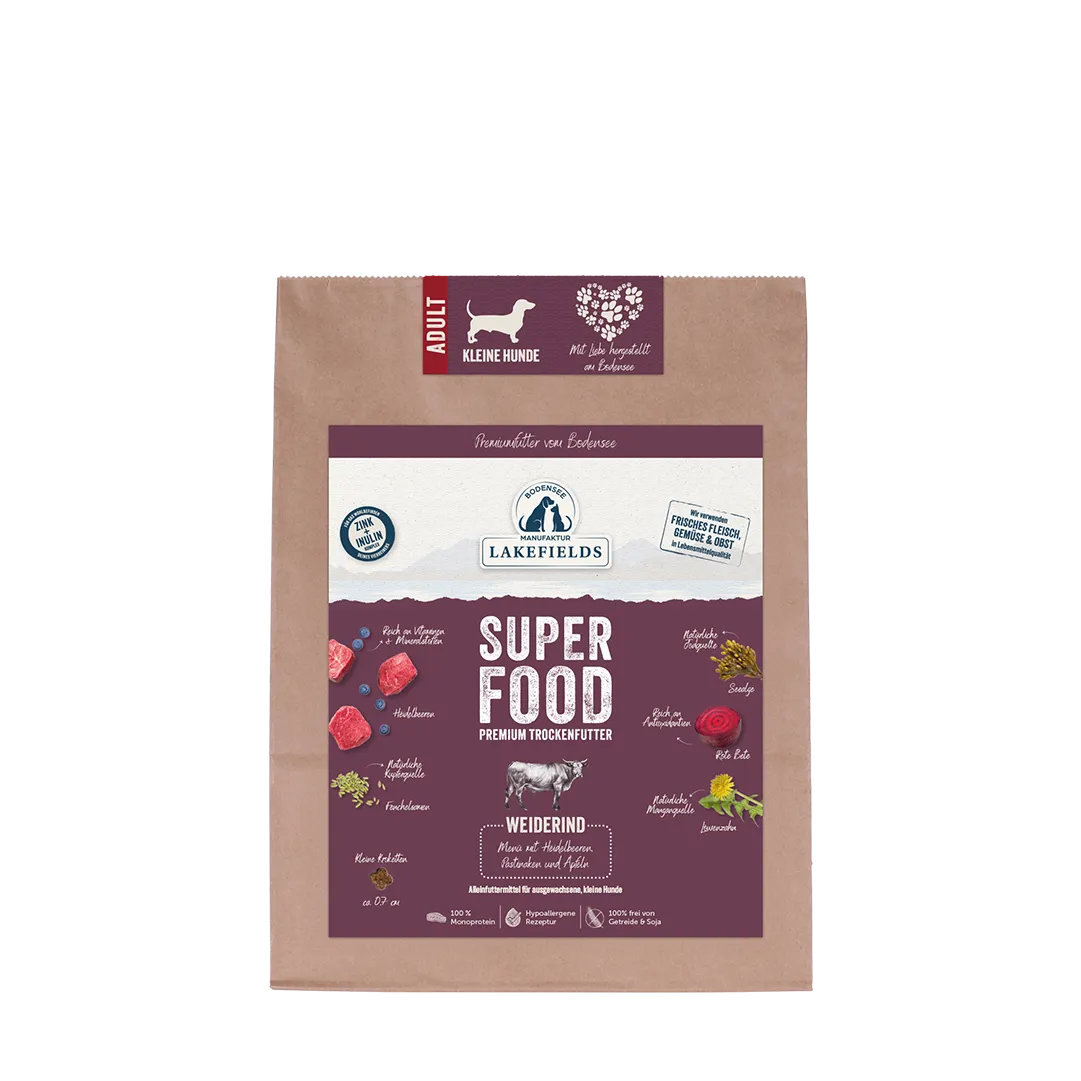 Trockenfutter Superfood Rind - für kleine Hunde