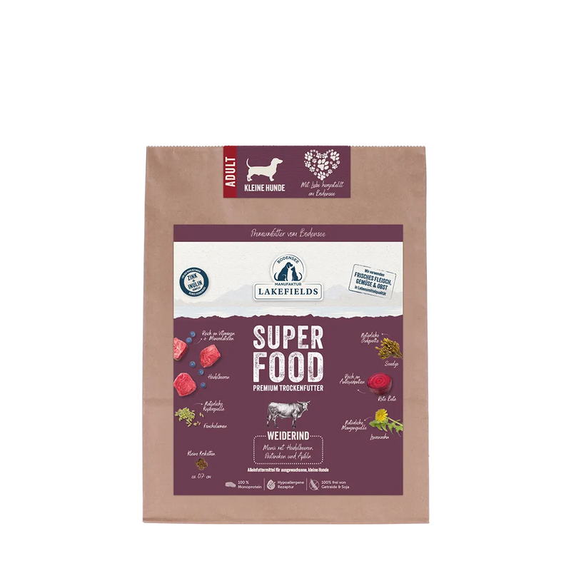 Trockenfutter Superfood Rind - für kleine Hunde