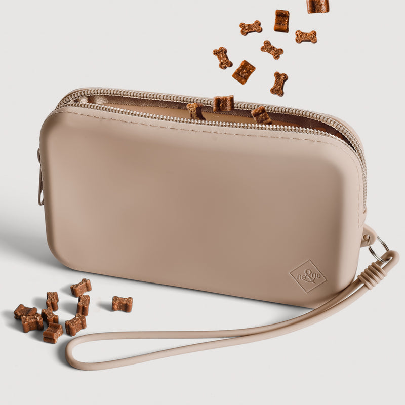 Leckerlitasche aus Silikon - Taupe