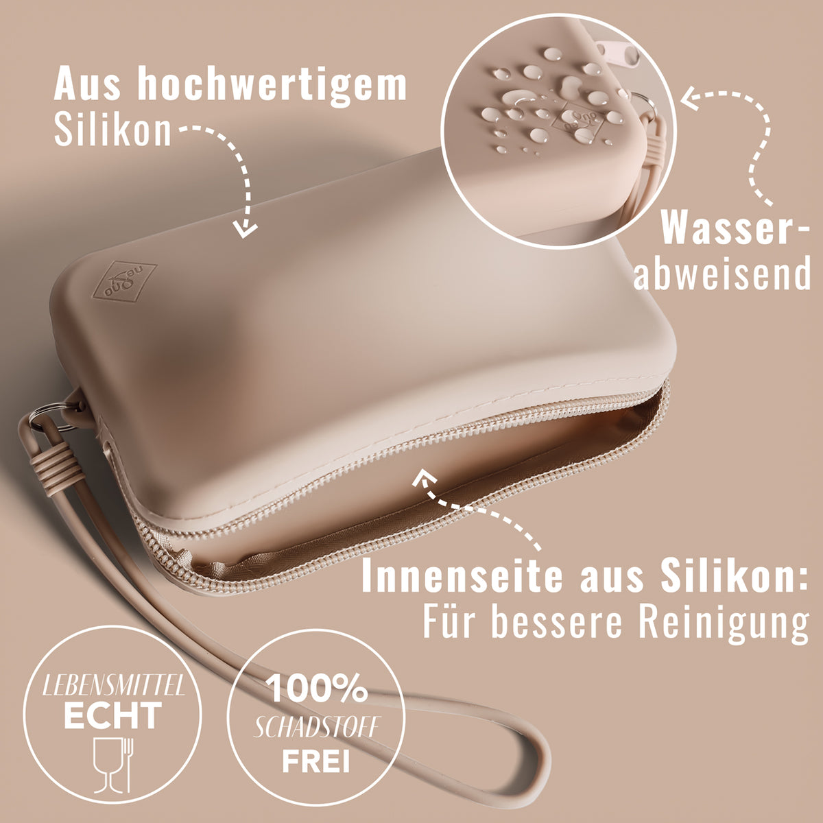 Leckerlitasche aus Silikon - Taupe