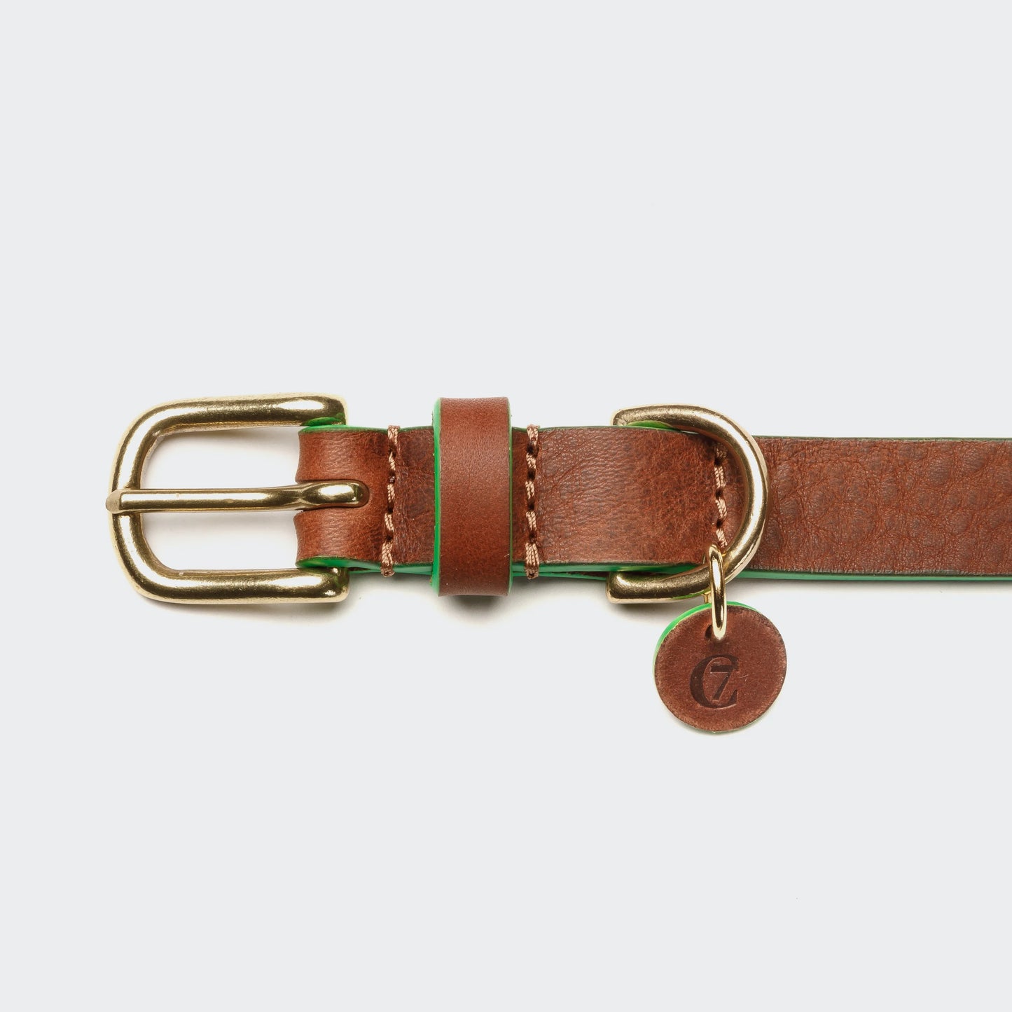Hundehalsband Kings Park Cognac/Green