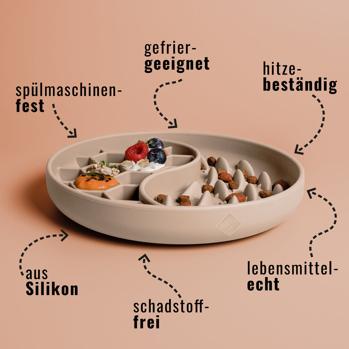 Anti-Schlingnapf in taupe