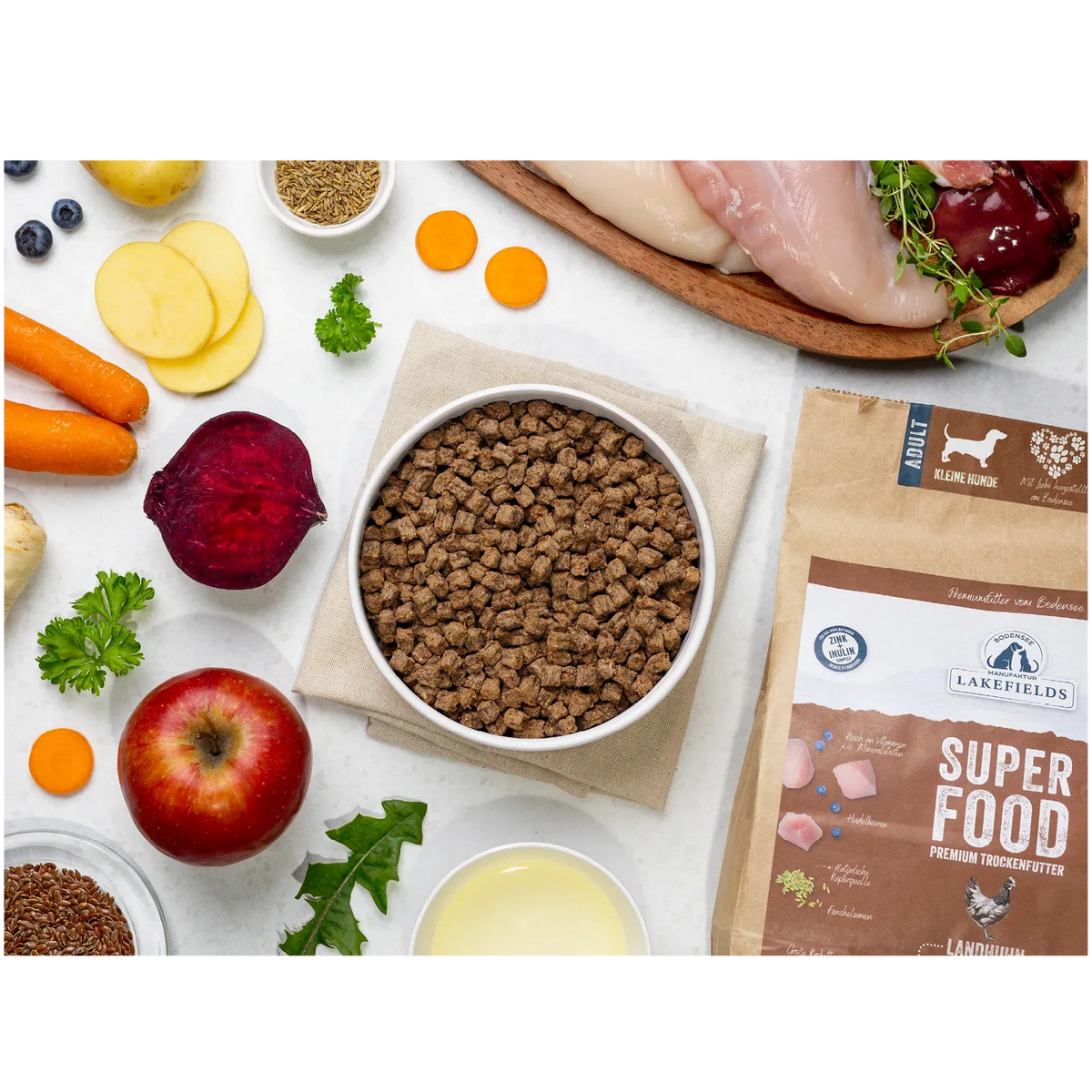 Trockenfutter Superfood Huhn - für kleine Hunde