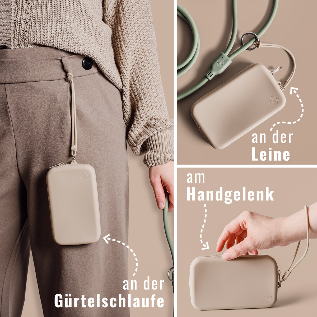 Leckerlitasche aus Silikon - Taupe