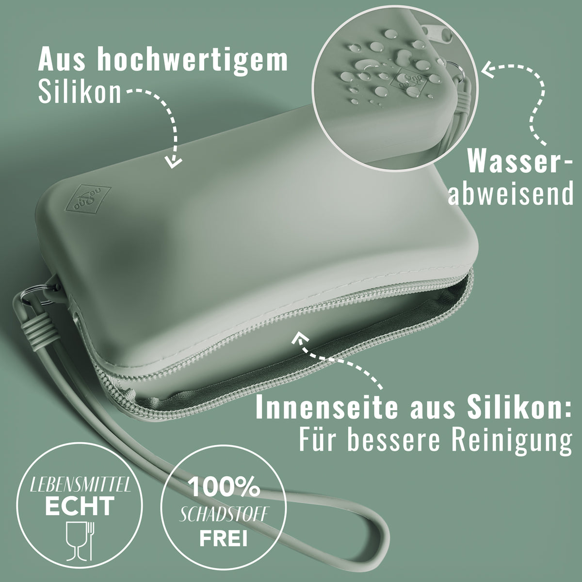Leckerlitasche aus Silikon - Sage Green