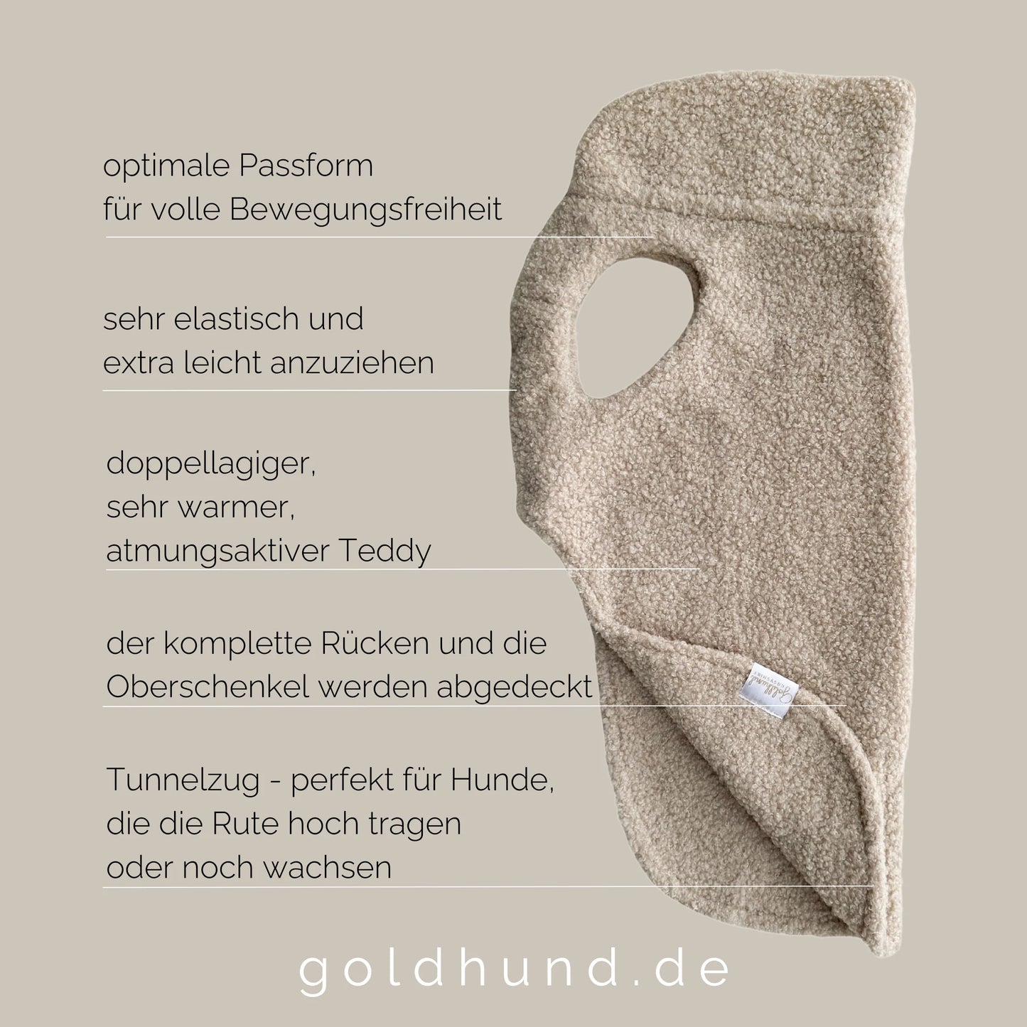 Hundepullover CosyShirt stay warm Teddy oatmeal