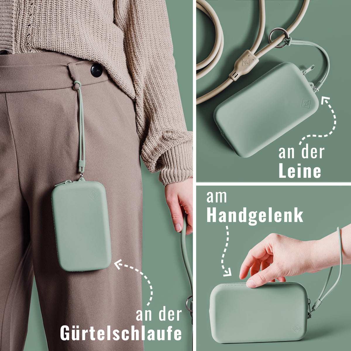 Leckerlitasche aus Silikon - Sage Green