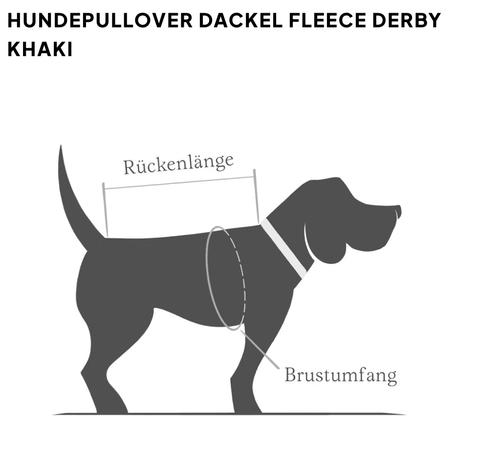 Hundepullover Dackel Fleece Derby Khaki