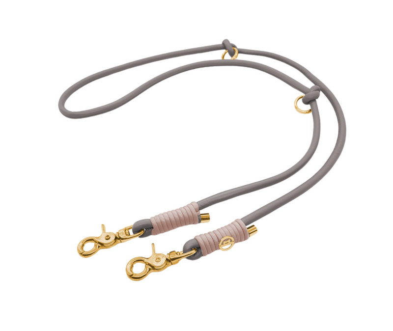 Leine aus Nappaleder in Taupe Rosé Champagner