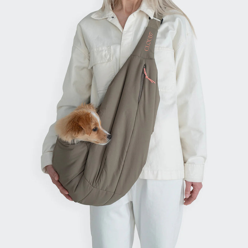 Hundeumhängetasche LTTL Puffer Dark Khaki/Peach