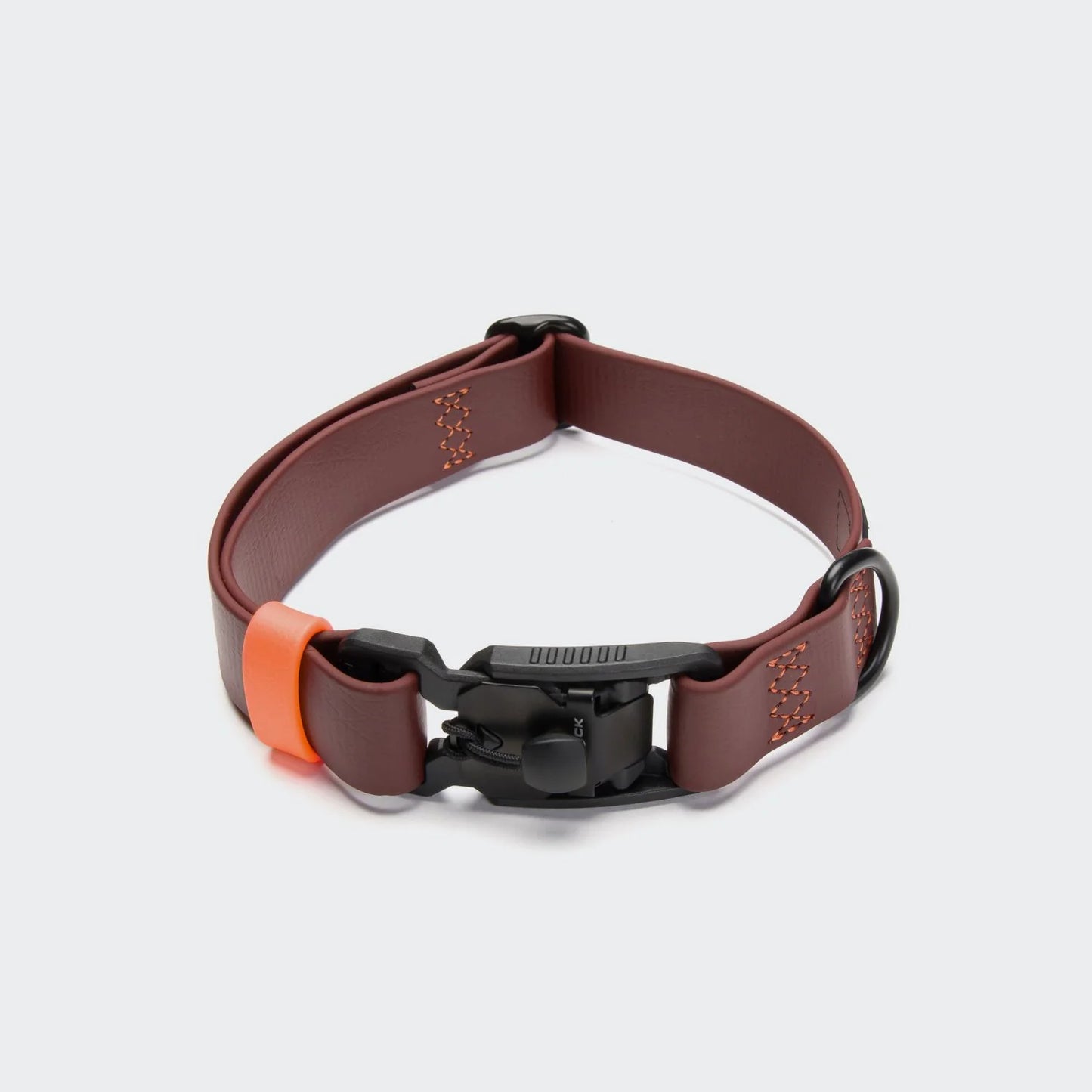 Hundehalsband BioThane Ipanema Dark Aubergine und Neon Orange