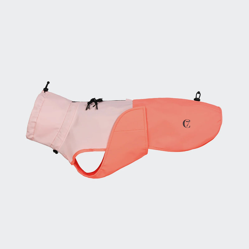 Hunderegenmantel Dackel AKTIV Peach/Neon-Pink