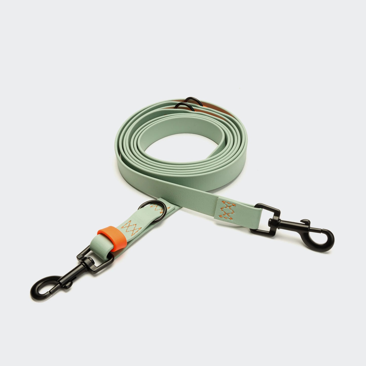 Hundeleine verstellbar BioThane Ipanema Mint Neon-Orange