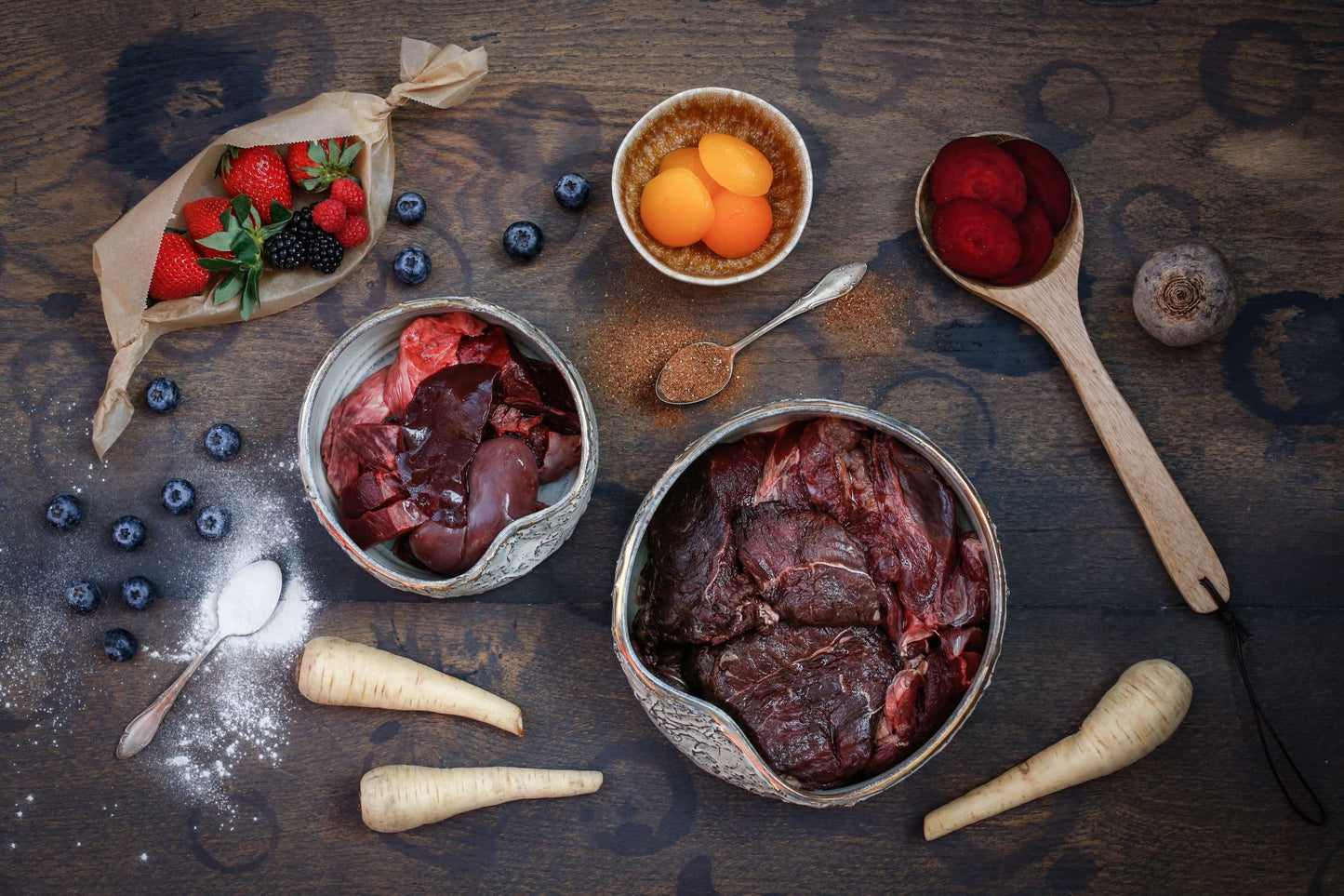 Nassfutter No8: Pferd. Pastinake. Rote Beete. Beeren. Aprikose