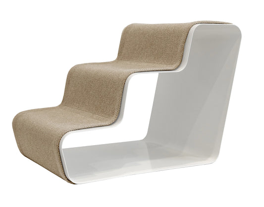dogBeam 3Stufen - Stahl, pulverbeschichtet weiss / Teppich sand