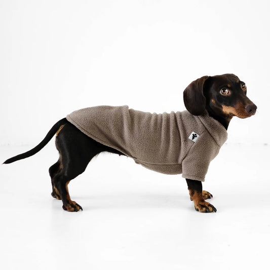 Pullover für Dackel in Walnut Fleece