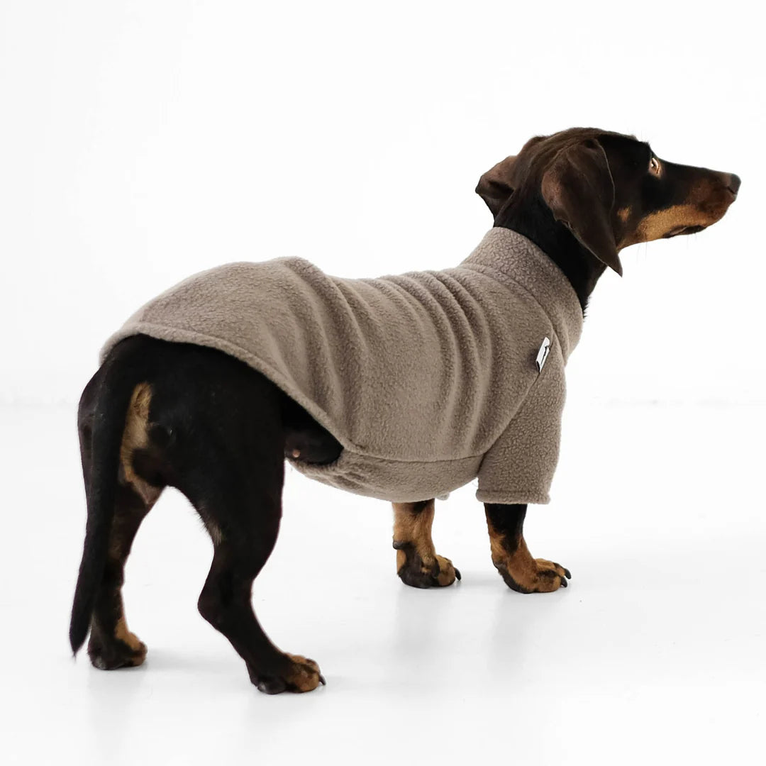 Pullover für Dackel in Walnut Fleece