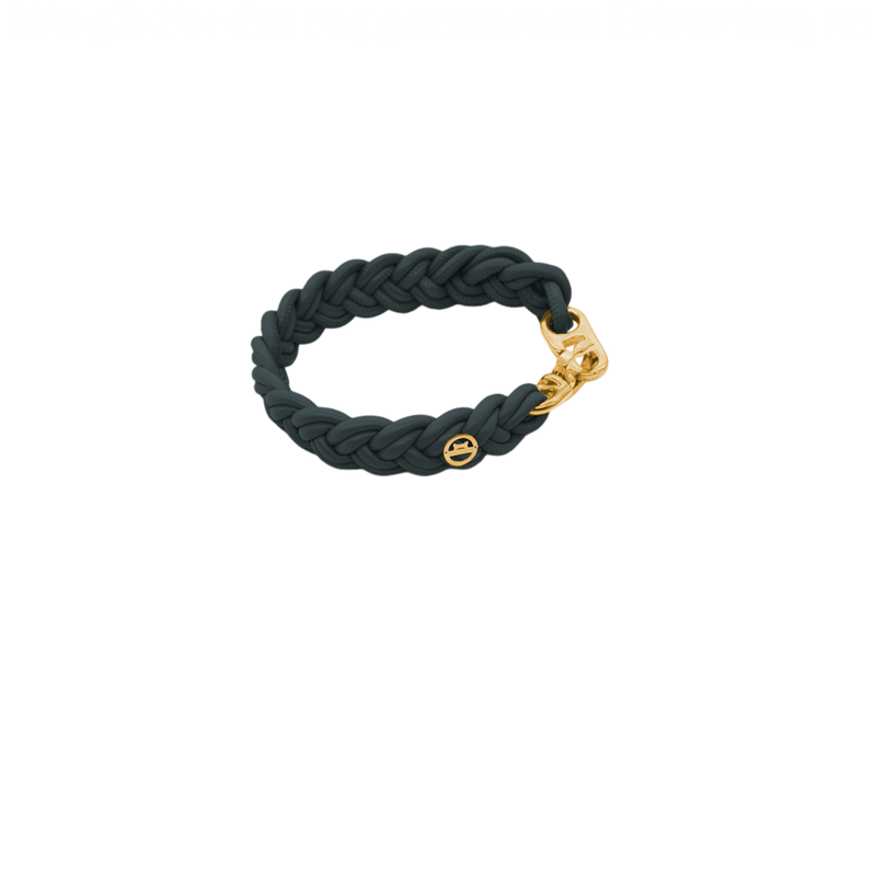 Nappaleder Flechthalsband in Moos