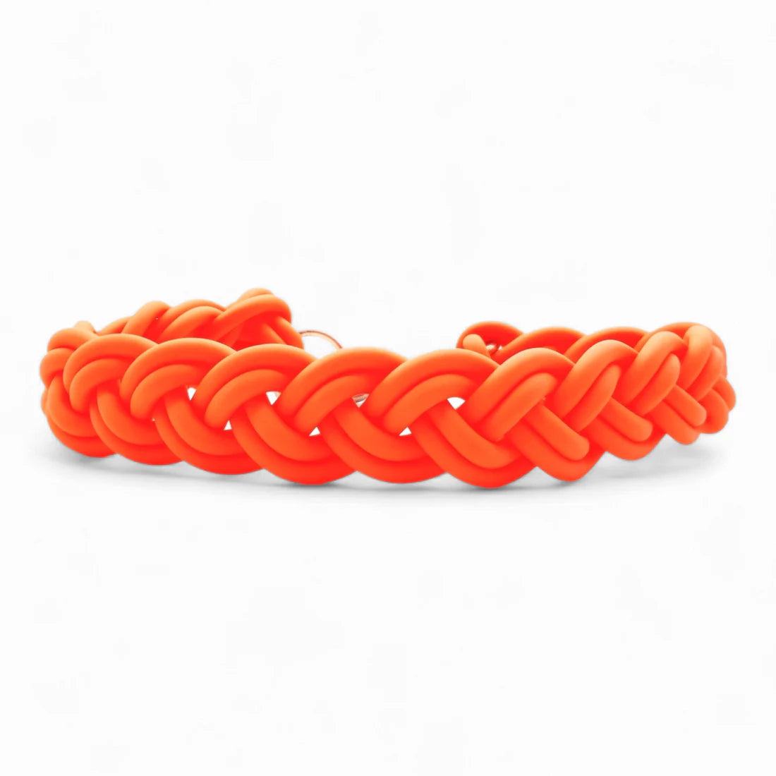 Biothane Flechthalsband in Neon-Orange