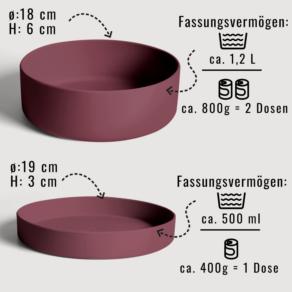Silikon-Futternapf mit Deckel in aubergine