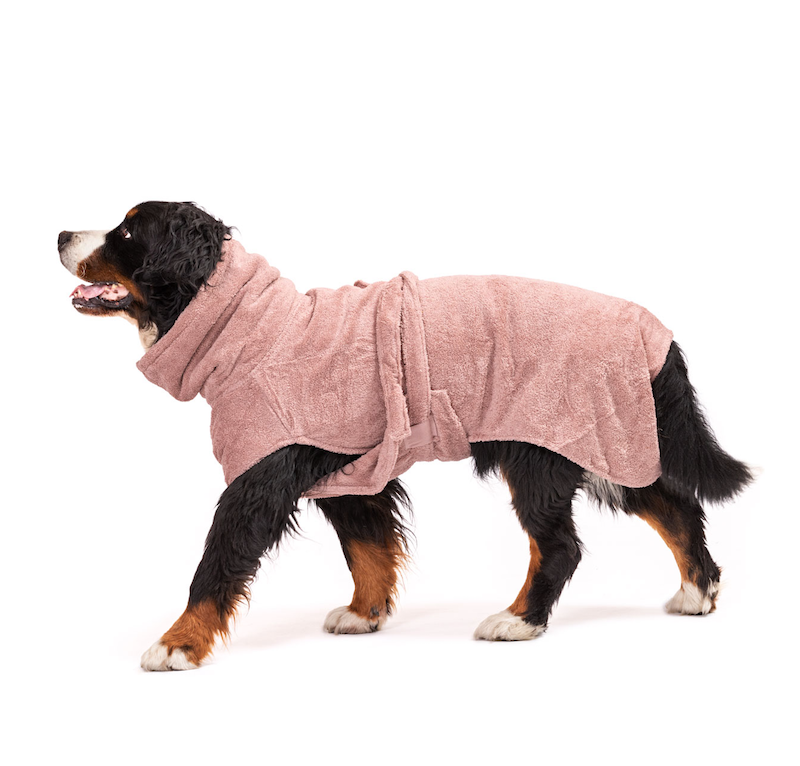 Hundebademantel aus Bio-Baumwolle Pink Berry