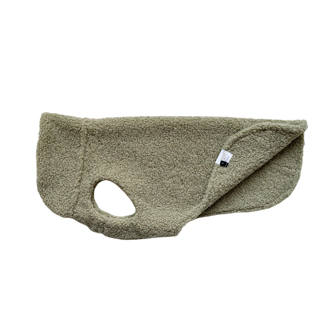 CosyShirt dog sweater, stay warm, teddy bear, moss green