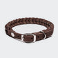 Hundehalsband Central Park Saddle Brown Silber