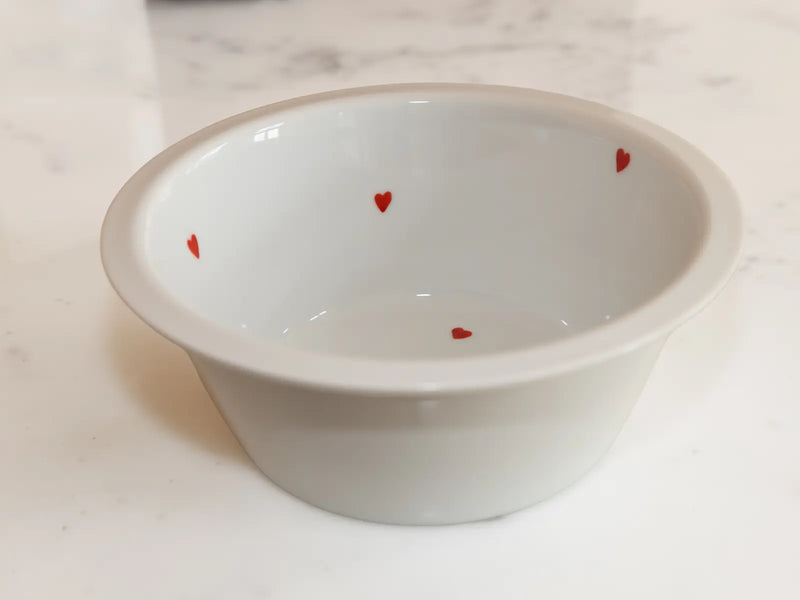 Porzellannapf für dogBar M Herzen handbemalt