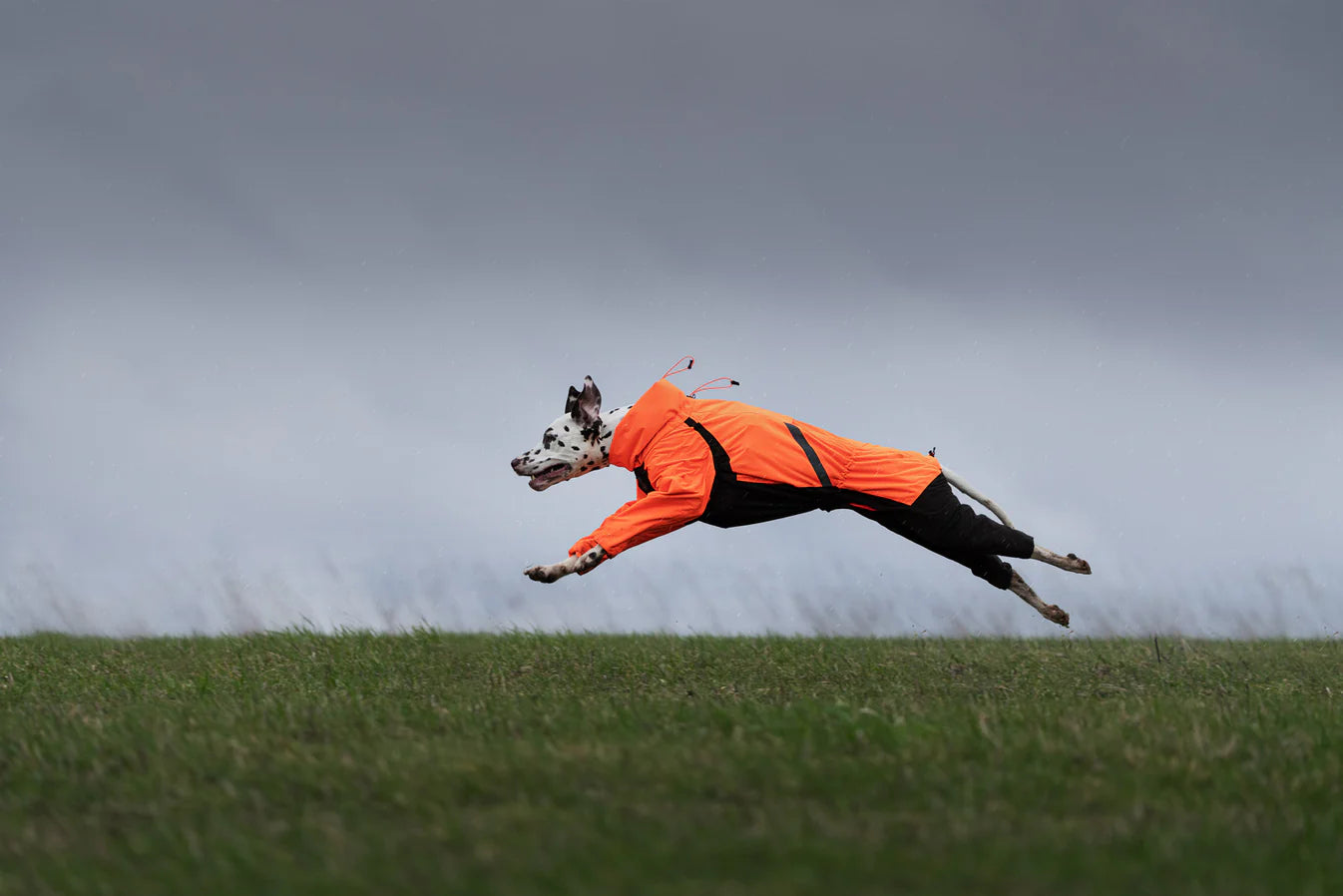 Fjord Overall Regenmantel in orange/schwarz