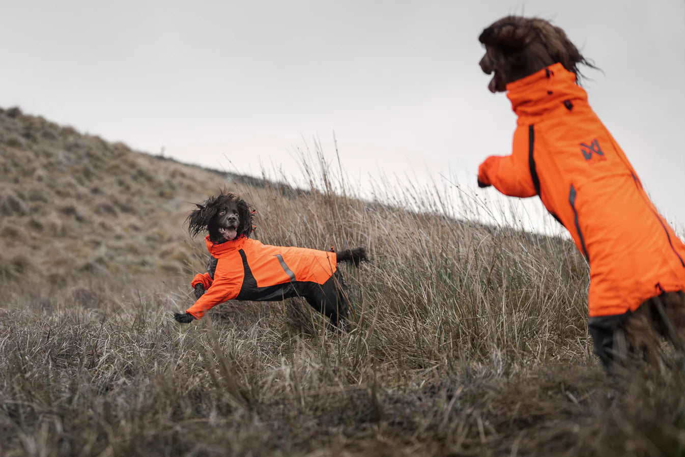 Fjord Overall Regenmantel in orange/schwarz