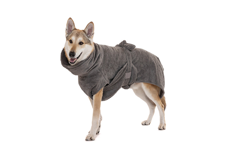 Hundebademantel aus Bio-Baumwolle "Stone Grey"