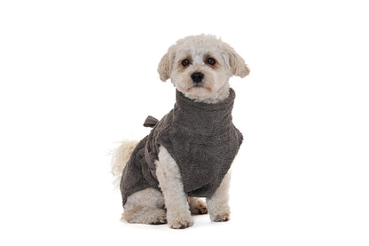Organic cotton dog bathrobe "Stone Grey"